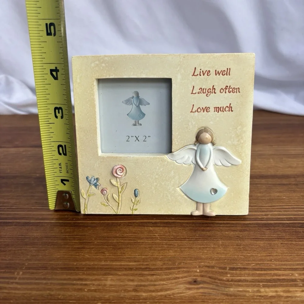 Angel 2x2 Photo Frame Live Well Laugh Often Love Much Inspirational Decor